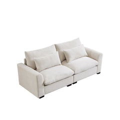 Beige Corduroy Sofa Couch, Deep Seat Couches for Modern Living Room/Apartment/Office