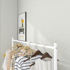Freestanding Garment Rack with Multi-Function, Bedroom Clothing Hanger - White