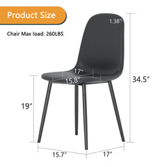 Modern Black Dining Chair Set of 6 - Ideal for Dining Room Elegance and Comfort
