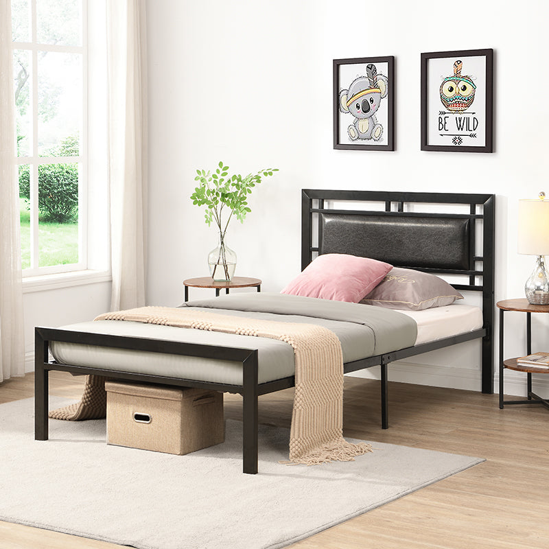 Twin Size metal bed Sturdy System Metal Bed Frame ,Modern style and comfort to any bedroom ,black Twin Size metal bed Sturdy System Metal Bed Frame ,Modern style and comfort to any bedroom ,black