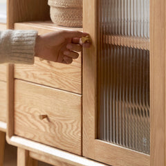 Oak Wood Cabinet - Premium Quality Storage Solution for Home & Office Y84M08