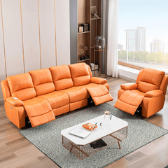 Modern 3-Seater Recliner Sofa - Multi-Color Fabric Design for Living Room fykl-442
