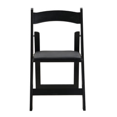 Upholstered folding chair, space saving,,easy to carry, 4PCS,Black cushion/Black shelf,Dining room