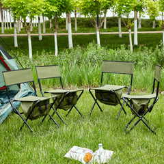 4-Piece Folding Camping Chairs with Storage Bag, Portable for Outdoor & Indoor