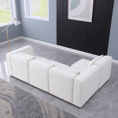 modular sofa BEIGE chenille fabric, simple and grand, the seat and back is very soft. this is also a KNOCK DOWN sofa