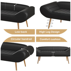 57" Black Velvet Bed Bench for Bedside or Porch Addition - Elegant Sofa Bench for Your Home