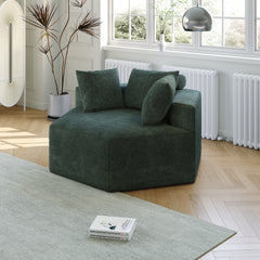 54''L Chenille Sponge single sofa,No Assembly Required,Fluffy Modern Sleeper Chair for Living room, Bedroom, Lounge and Projection Room