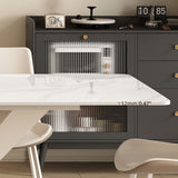 Luxurious Dining Table in White Rectangle - Sleek Marble Top and X-Base for Diningroom qc-wy-801