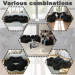 54''L Chenille Sponge single sofa,No Assembly Required,Fluffy Modern Sleeper Chair for Living room, Bedroom, Lounge and Projection Room