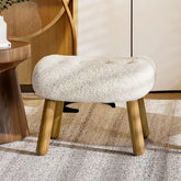 Cozy Faux Lambswool Chair in Premium Natural Brown Wood Finish fsmy-400