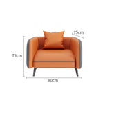 Modern Orange & Gray Faux Leather Sofa with Pine Wood Frame fsj-1030
