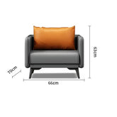 Modern Stylish Sofa - Orange, Gray, Black Faux Leather with Solid Wood Frame fsj-1033