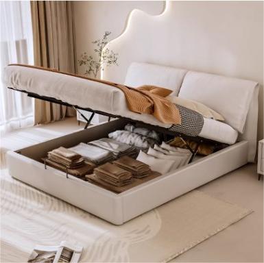 Modern Queen Size Bed with Pine Frame & Cotton Upholstered Headboard for Bedroom hmzsh-1269 Modern Queen Size Bed with Pine Frame & Cotton Upholstered Headboard for Bedroom hmzsh-1269