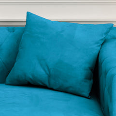 Luxurious 83" Blue Velvet 3-Seater Sofa with 2 Pillows - Perfect Design for Living Room