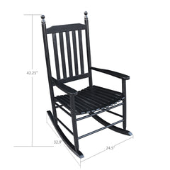 wooden porch rocker chair BLACK, without mat