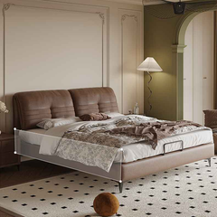 Luxurious Cal King Leather Bed Frame with Storage - Functional Queen Size Design with Upholstered Headboard hmzsh-1543