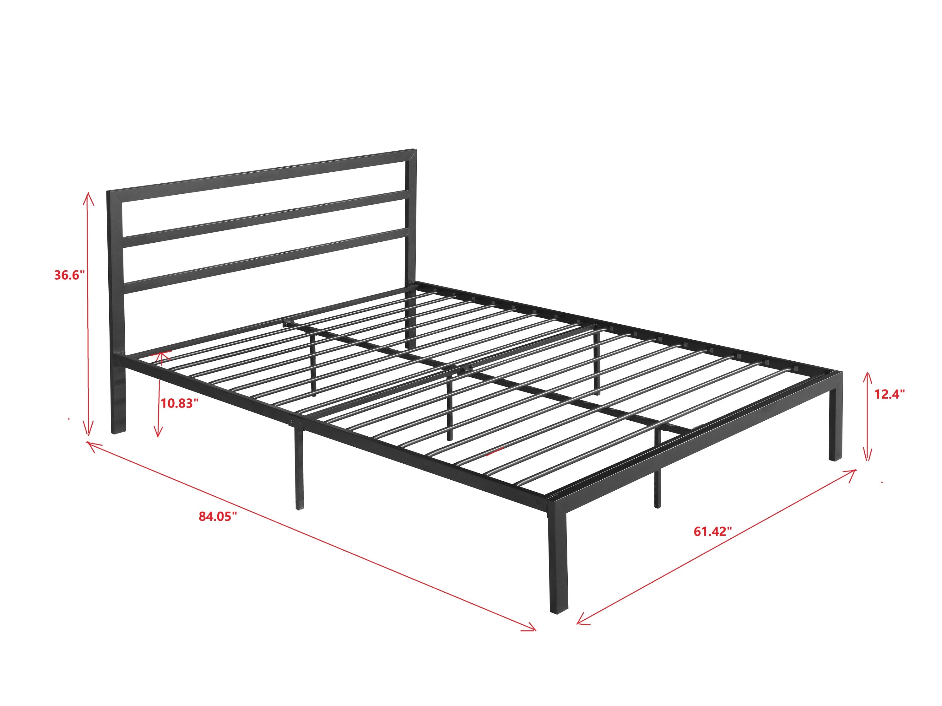 Queen Size Metal Bed Frame with Headboard Charcoal Grey Queen Size Metal Bed Frame with Headboard Charcoal Grey
