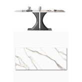 Luxurious Rectangular Dining Table with Marble Top & Carbon Steel Pedestal for 6 jh-270