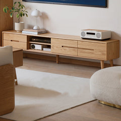 Sleek Red Oak TV Stand - Modern Design, Durable & Stylish Entertainment Center y83n03