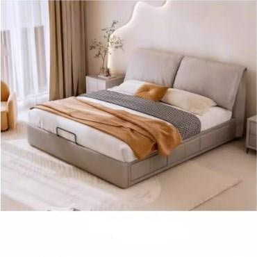 Modern Queen Size Bed with Pine Frame & Cotton Upholstered Headboard for Bedroom hmzsh-1269 Modern Queen Size Bed with Pine Frame & Cotton Upholstered Headboard for Bedroom hmzsh-1269