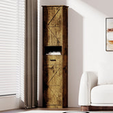 69" H Tall Bathroom Storage Cabinet with 2 Barn Doors and 1 Drawer, Narrow Storage Unit, Adjustable Shelves,Floor Cabinet for Bathroom, Living Room, Entryway,Kitchen,(Vintage Color)
