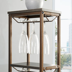 11-Bottle Wine Rack with Glass Holder & Storage Shelves, Grey