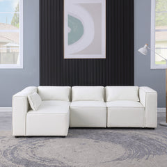 modular sofa BEIGE chenille fabric, simple and grand, the seat and back is very soft. this is also a KNOCK DOWN sofa
