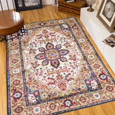 6x9 Vintage Persian Area Rug Washable Non-Slip Boho Floral Carpet for Living Room Bedroom Dining Room, Blue Gold