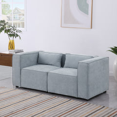 modular sofa Grayish blue chenille fabric, simple and grand, the seat and back is very soft. this is also a KNOCK DOWN sofa
