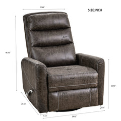 Swivel Rocker Recliner Chair, Manual Glider for Nursery – Brown