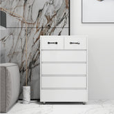 Modern White Cabinet with 6-Drawers for Storage - Minimalistic Design for All Your Home