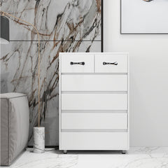 Modern White Cabinet with 6-Drawers for Storage - Minimalistic Design for All Your Home