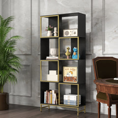 4-Tier Storage Shelves, Corner Display Bookcase for Small Space