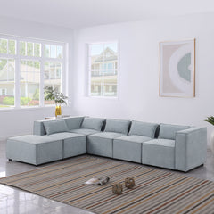 modular sofa Grayish blue chenille fabric, simple and grand, the seat and back is very soft. this is also a KNOCK DOWN sofa