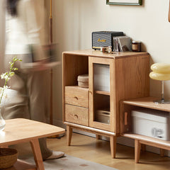 Stunning Oak Wood Cabinet for Elegant Home Storage H84M08