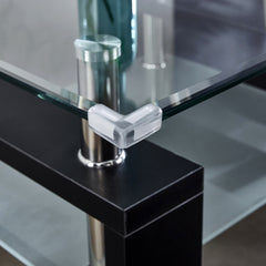 Clear Glass Top Side Table (24"x24"x24") – Modern End Table for Home Decor