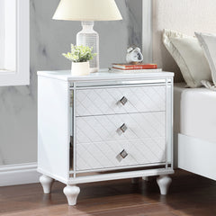 Contemporary Nightstands with mirror frame - Modern Side Table for All Your Rooms, White