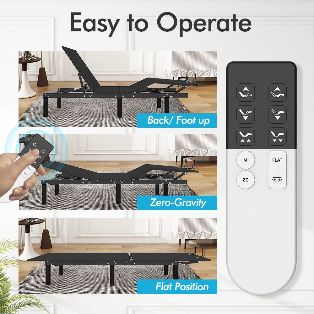 Queen Adjustable Bed Base with Zero Gravity & Remote Control Queen Adjustable Bed Base with Zero Gravity & Remote Control