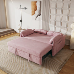 54" Pink Velvet Sofa Bed for Multi-purpose - Perfect Pull-Out Sofa Design for Living Spaces