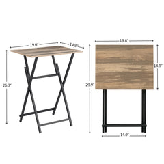 2-Piece Folding TV Tray Table, No Assembly Needed