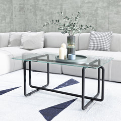 Modern Tempered Glass Coffee Table Coffee Table, Table for Living Room,Transparent