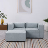 modular sofa Grayish blue chenille fabric, simple and grand, the seat and back is very soft. this is also a KNOCK DOWN sofa