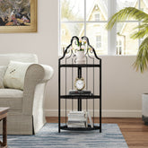 3-Tier Corner Shelf, Freestanding Bookcase & Plant Stand