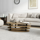 Upgrade your living space with our coffee table - made of safe materials and a sturdy frame, featuring a unique brown oak wood grain design and an easy-to-clean surface. Comes with detailed instructions for easy assembly.