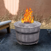 Smokeless Firepit for Wood Pellet or Twig Fuel, Wood Look