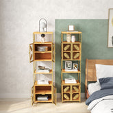 Tall Storage Cabinet with Open Shelves & 2 Doors