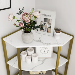 4-Tier Corner Shelf, Freestanding Bookcase & Plant Stand