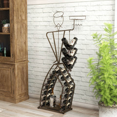Freestanding Wine Rack with Storage, Liquor Organizer
