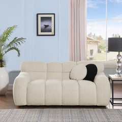 64.96 length ,35.83" deepth ,human body structure for USA people, marshmallow sofa,boucle sofa ,2 seater, BEIGE BOUCLE