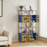 Tall Floor Storage Cabinet with Open & Closed Compartments